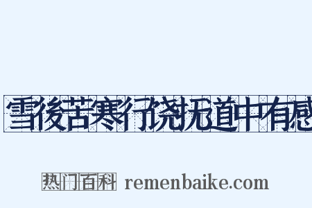 雪後苦寒行饶抚道中有感是什么意思的图片